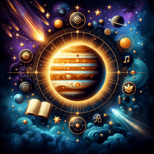 Astrology illustration for Jupiter in the 3rd house