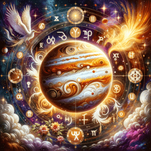 Astrology illustration for Jupiter in the 8th house