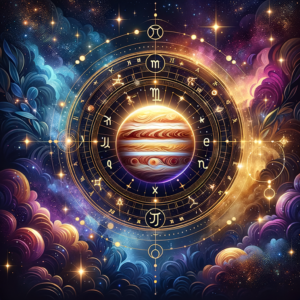 Astrology illustration for Jupiter in the 9th house