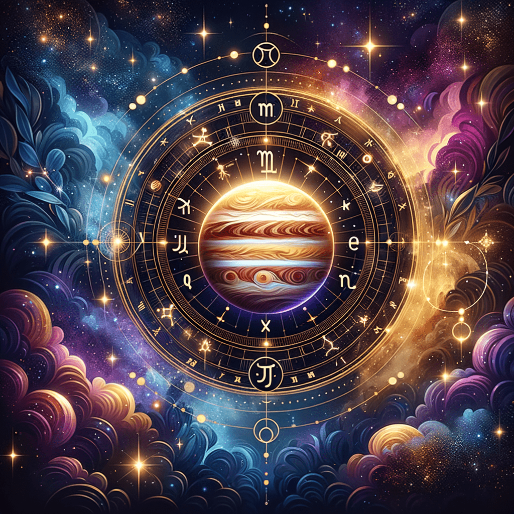 Astrology illustration for Jupiter in the 9th house