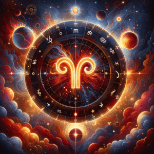 North node in Aries: the lunar node axis running from Aries to Libra in a natal chart