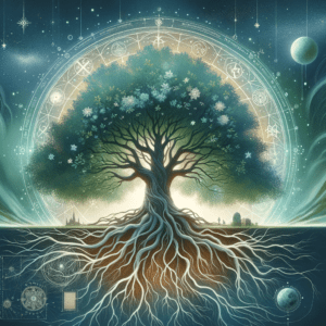 North node in the 4th house of a whole sign birth chart, with the south node opposite in the 10th house
