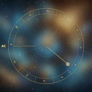 Part of Fortune formula: a day chart with the Sun, the Moon, the Ascendant and the Part of Fortune marked