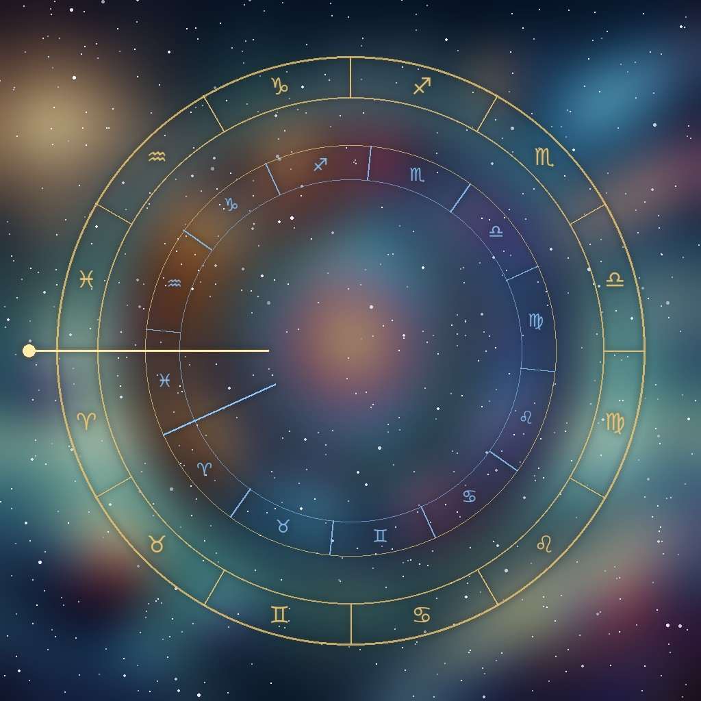 Tropical zodiac: the twelve tropical signs from 0° Aries, with the sidereal zodiac ring offset by about 24 degrees
